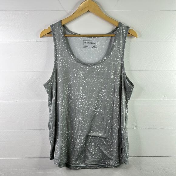 EDDIE BAUER Gray Star Sleepwear Tank Top Pants Polyester Pajama Set Size XL‎ - Picture 1 of 10